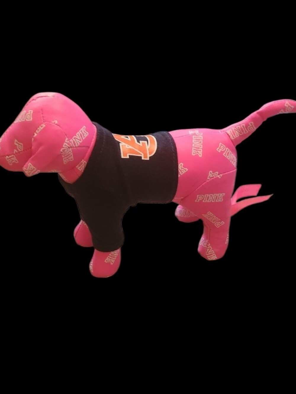 Victoria's Secret Pink Leather Dog Wearing Collegiate Auburn University Jersey